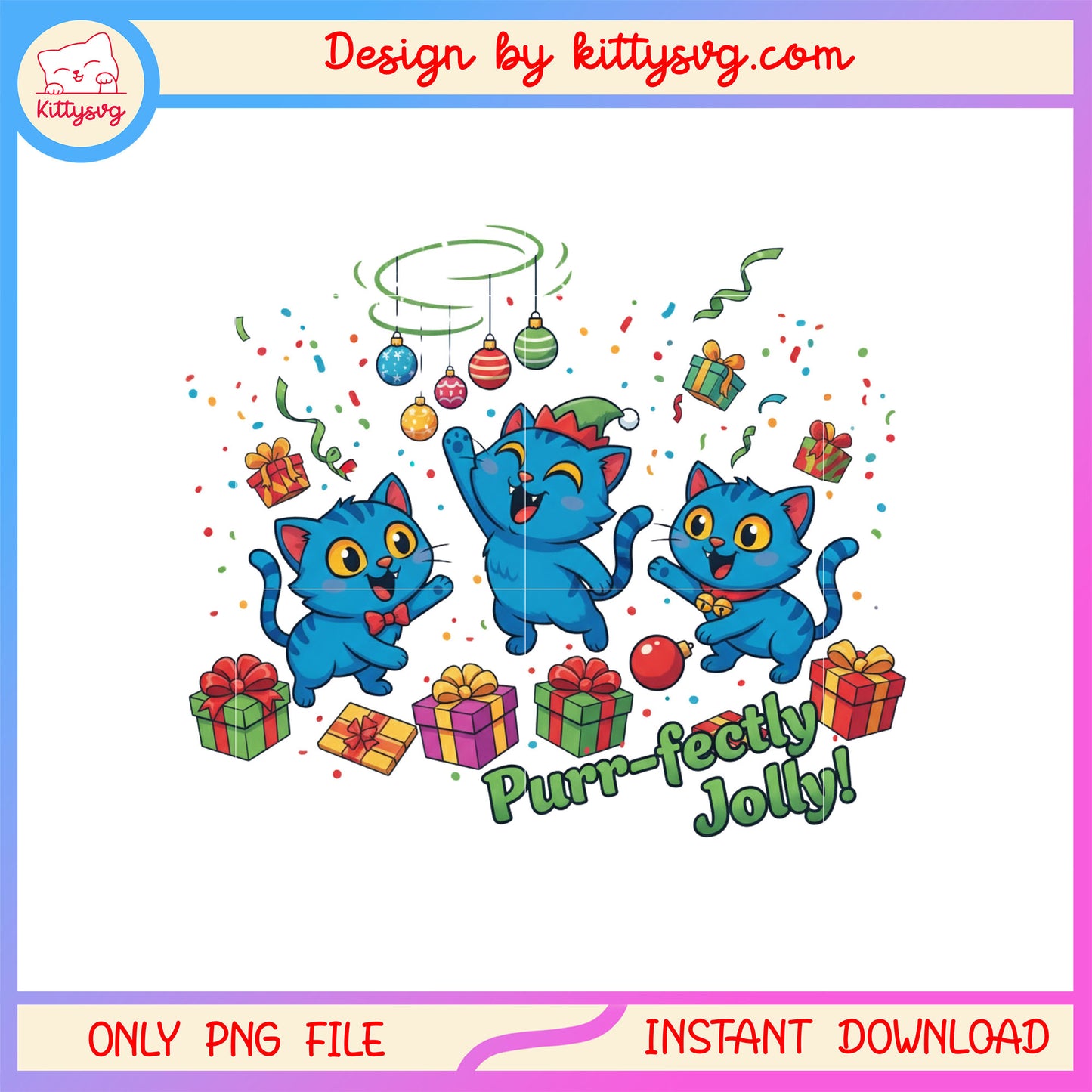 Purr-fectly jolly derpy tiger gif box png, kpop demon hunter png