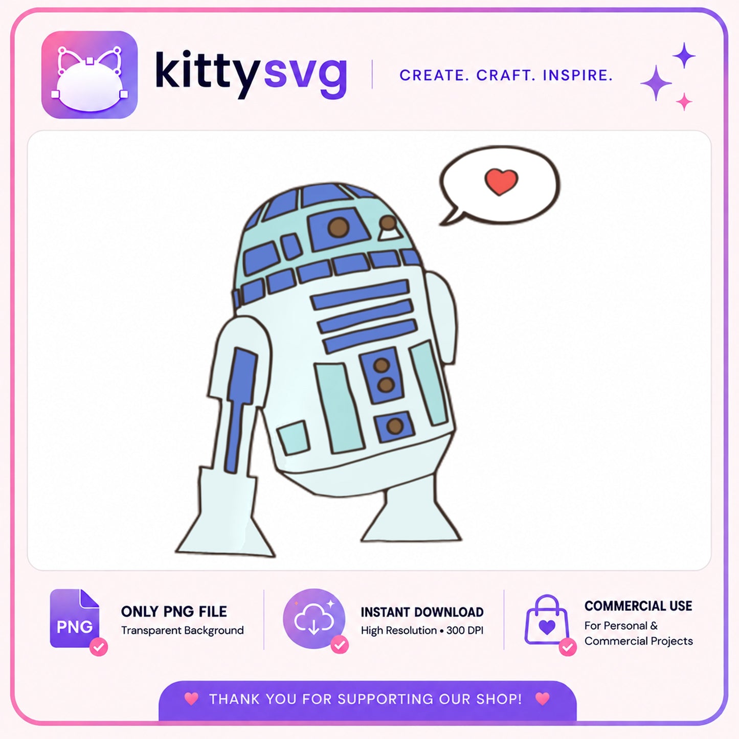 R2D2 Star Wars PNG, Cute Robot Clipart PNG, Star Wars PNG