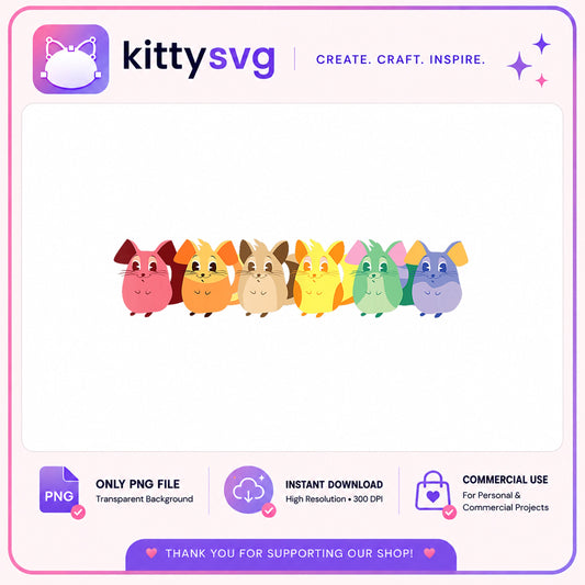 Rainbow Hamster Bundle PNG, Cute Hamster Clipart, Hamster PNG