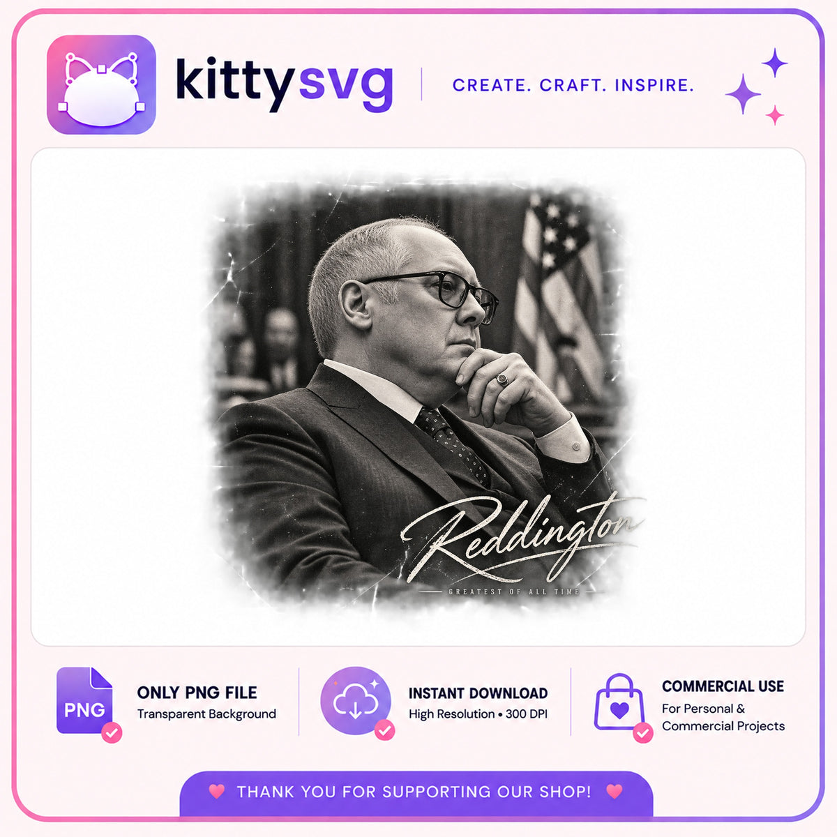 Reddington Greatest Of All Time PNG, Blacklist PNG, Vintage PNG