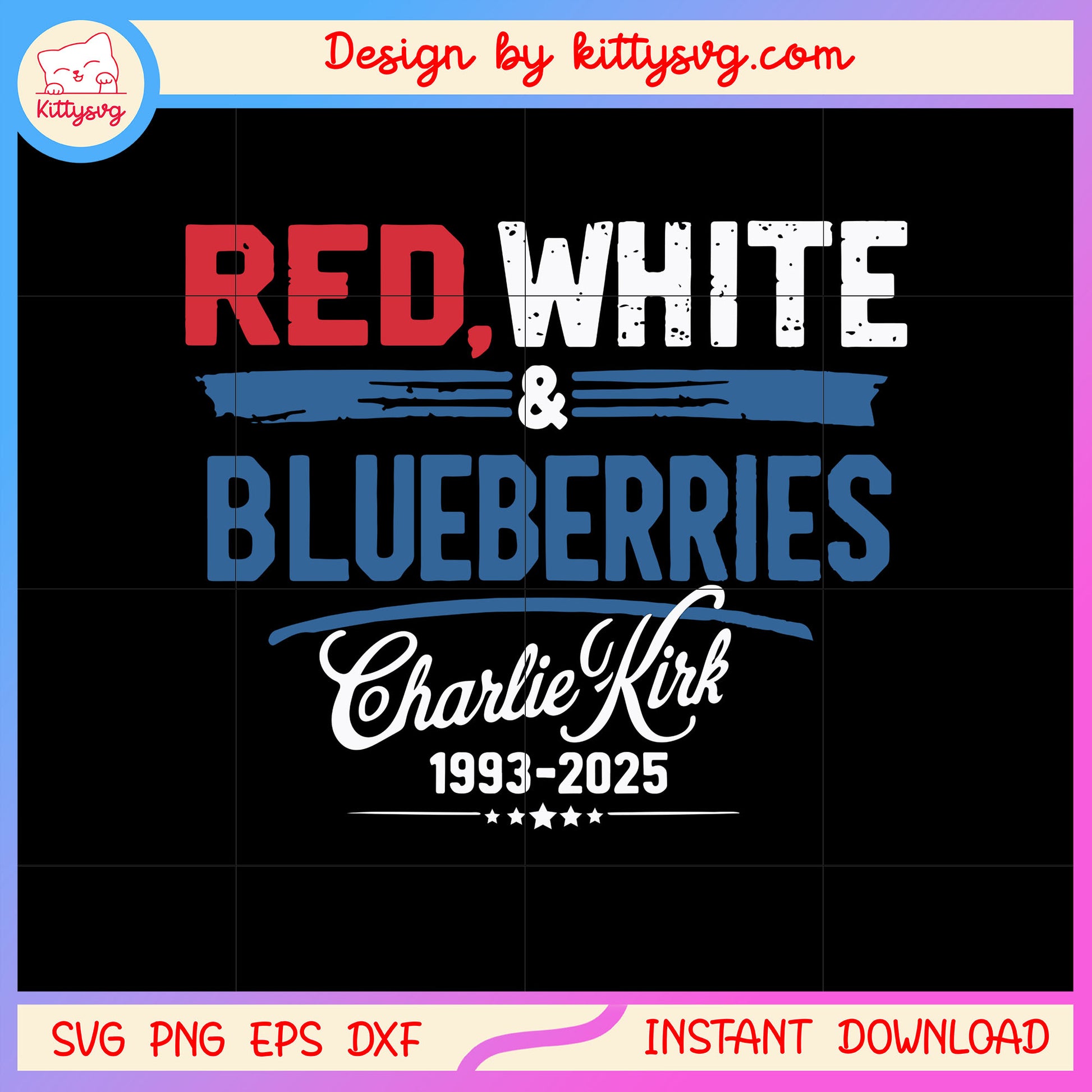 Red white blueberries charlie kirk svg, charlie kirk pray svg