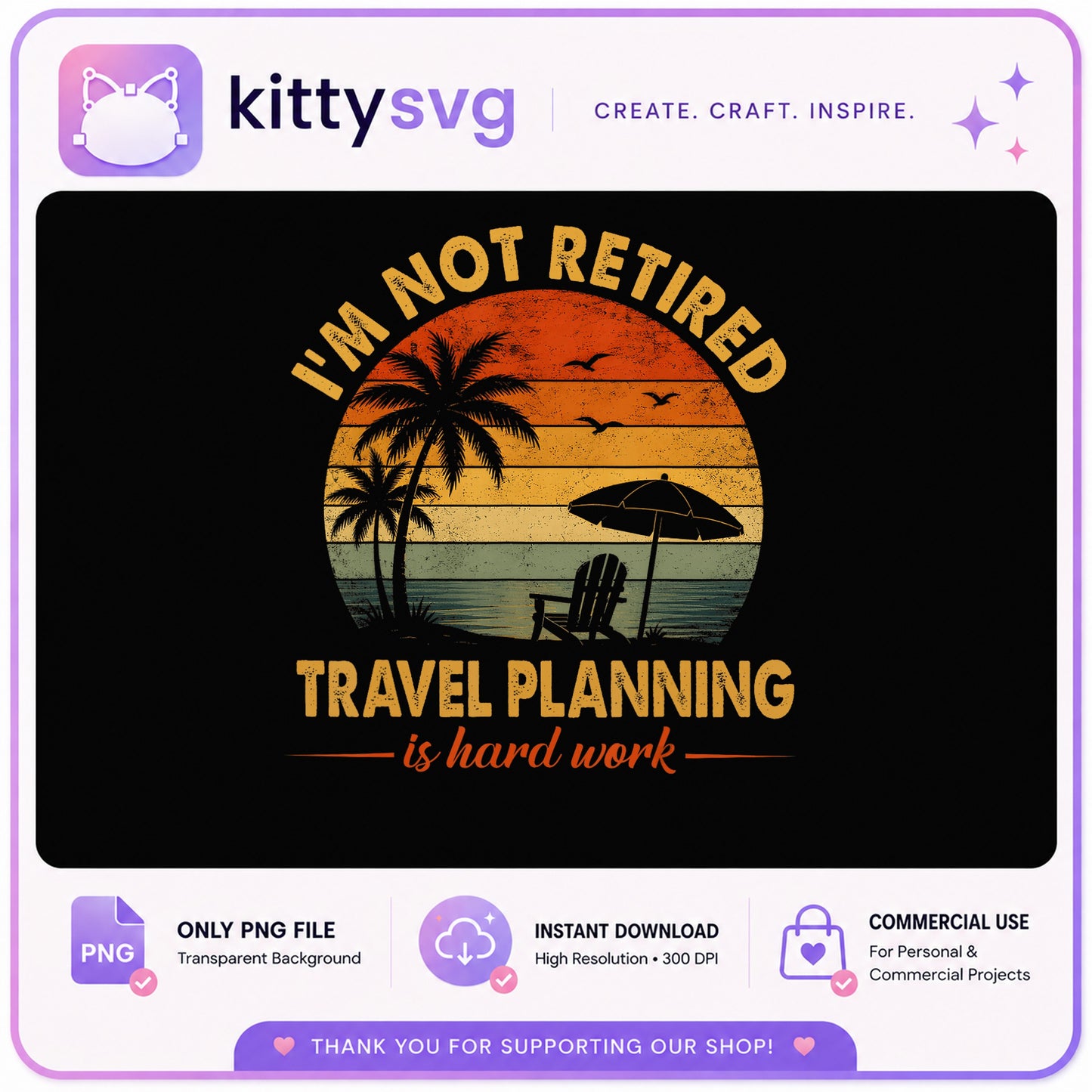 Retirement Travel Planning PNG, Funny Retired Beach Shirt, PNG