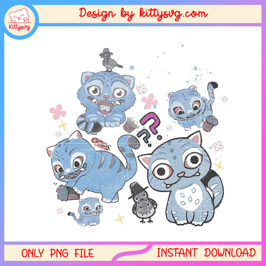 Retro cute derpy tiger kpop design png, demon derpy tiger png