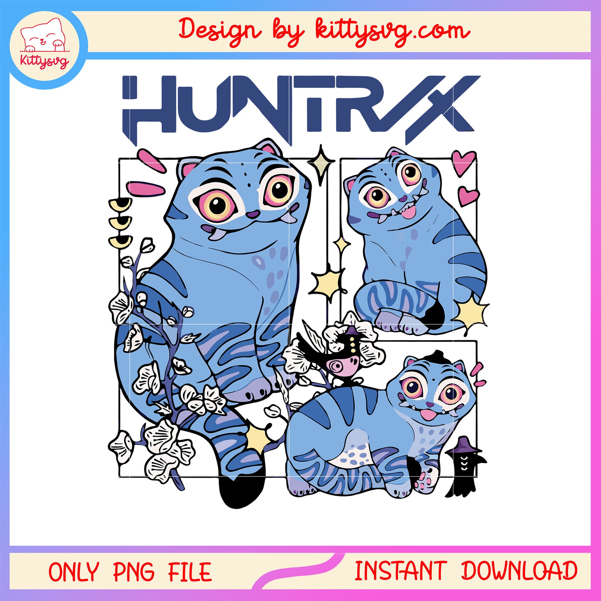 Retro floral derpy tiger design png, netflix movie characters png