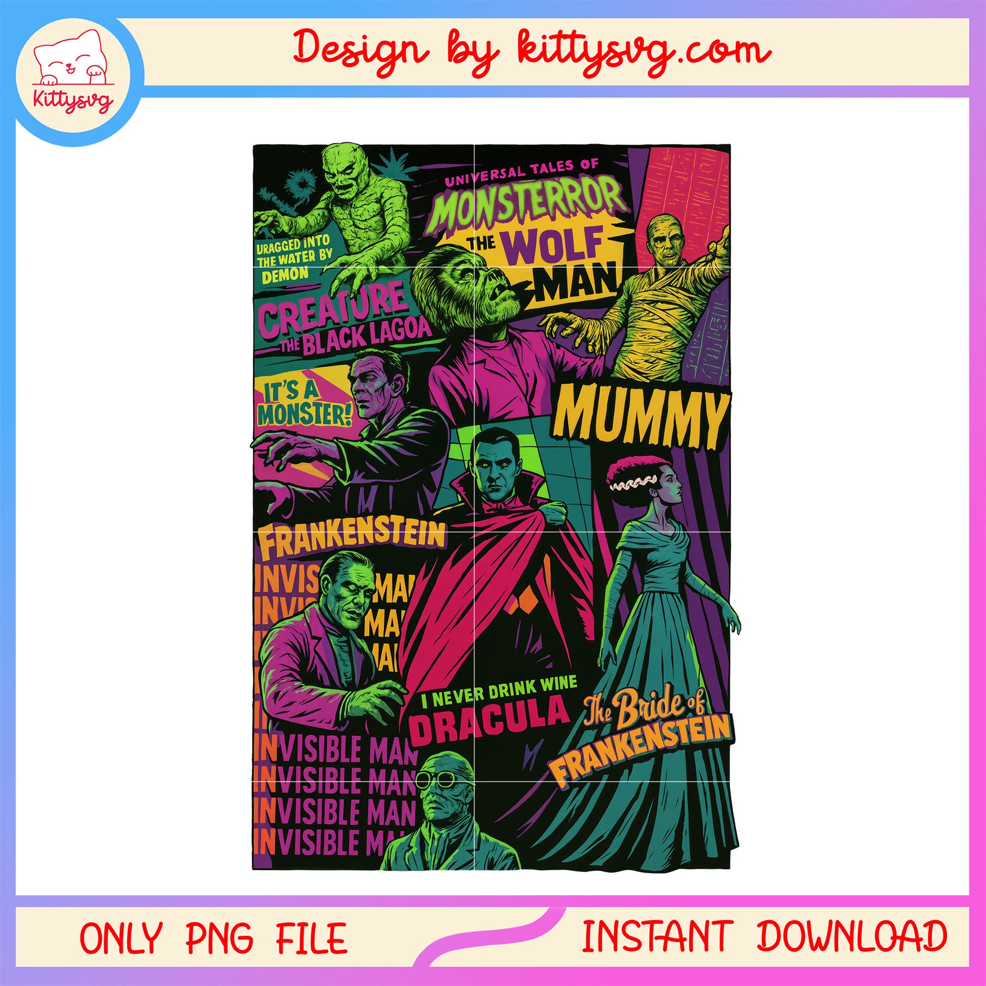 Retro halloween monster design png, halloween monster png, mummy png