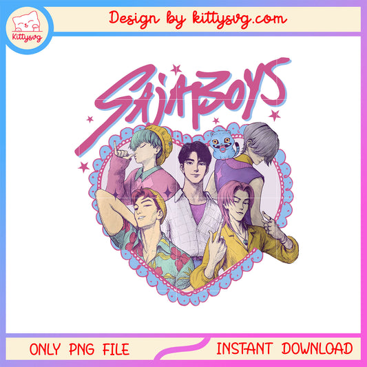 Retro heart saja boys band png, kpop demon hunters singers png
