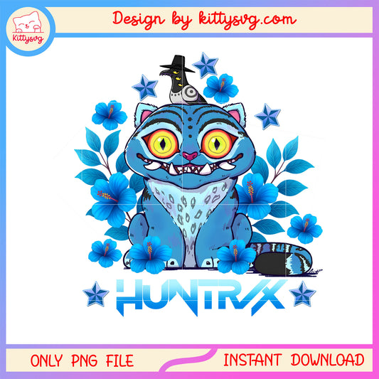 Retro huntrix derpy and sussie floral png, cute tiger animal png