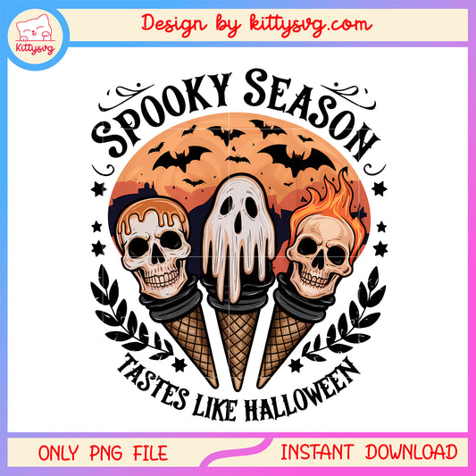 Retro spooky season tastes like halloween png, ice cream png, halloween png