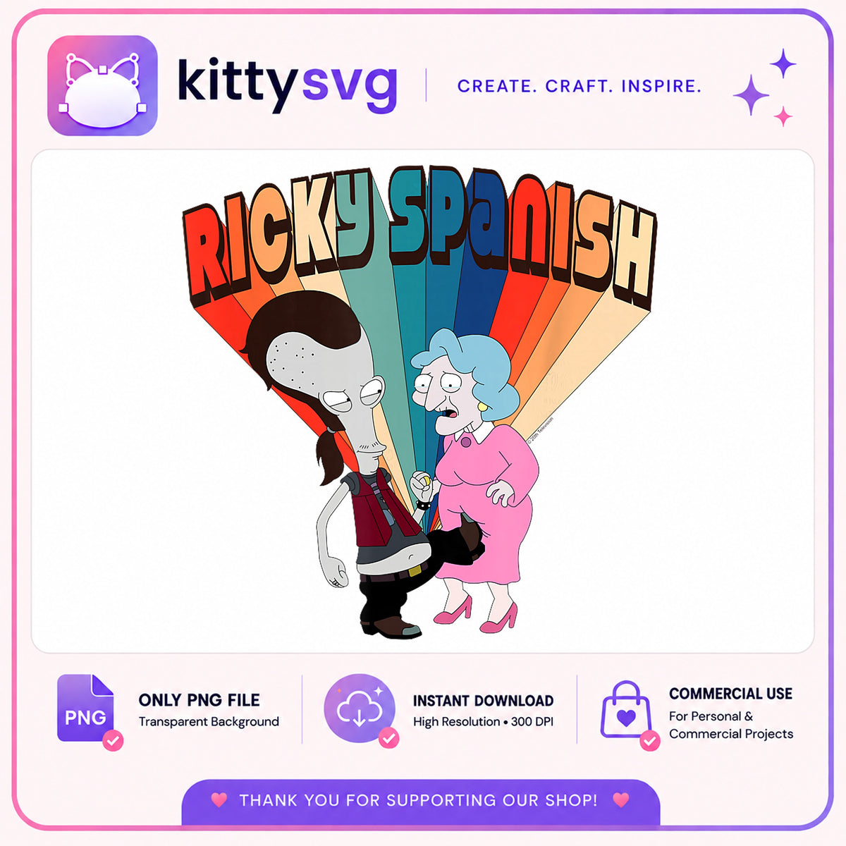 Ricky Spanish American Dad PNG, Roger Smith PNG, Funny Cartoon PNG
