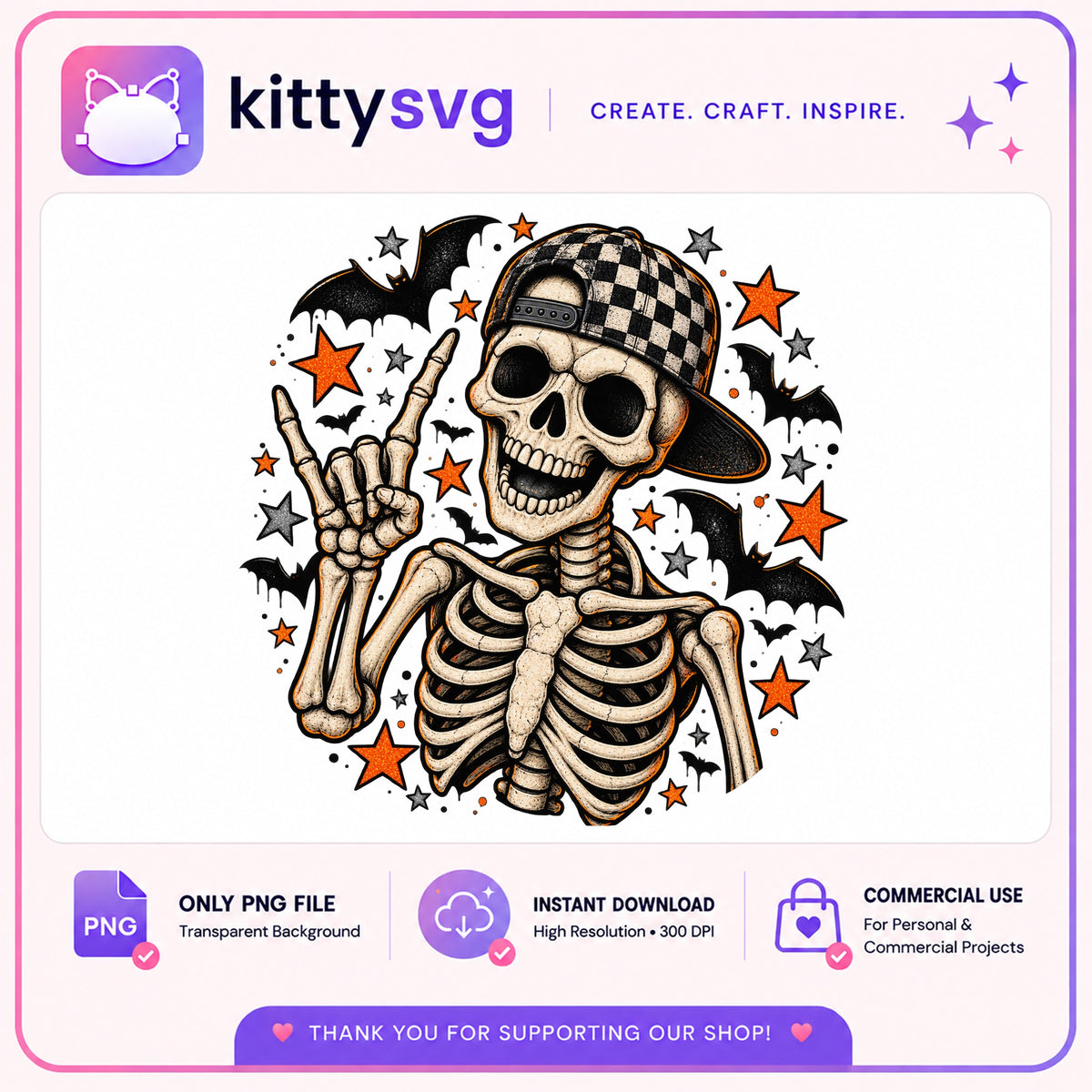 Rock Skeleton Halloween PNG, Cool Skull With Cap PNG, Halloween PNG