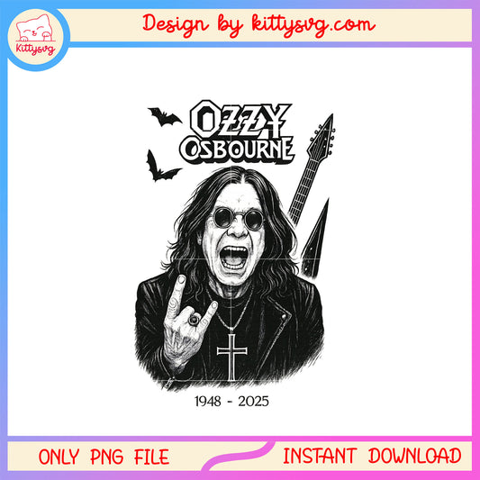 Rock legend ozzy osbourne design png, rip ozzy png, rock and roll png