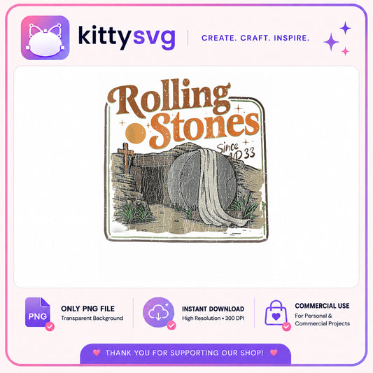 Rolling Stones Since AD 33 PNG, Easter Christian PNG, Jesus PNG