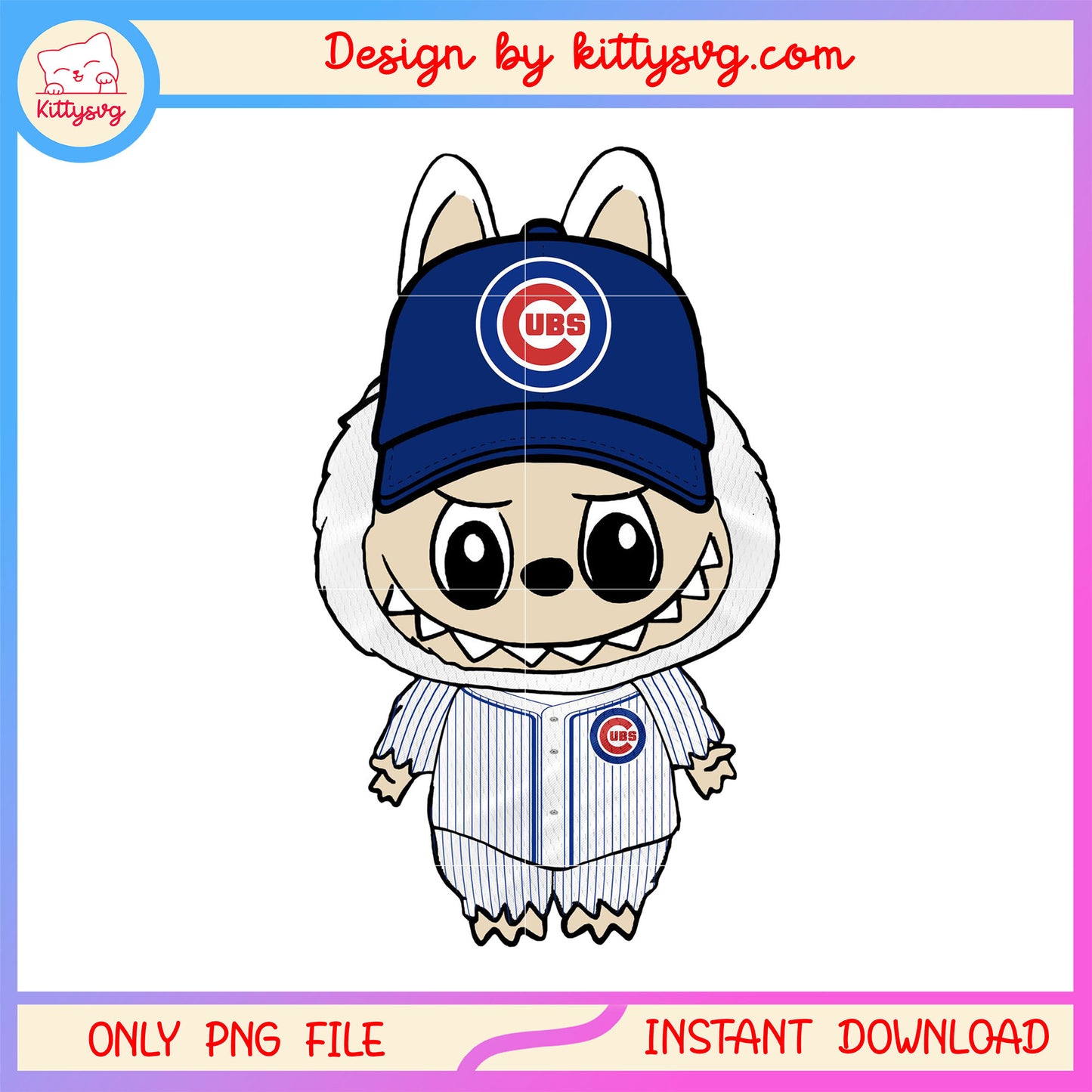 Rugby football chicago cubs labubu doll clothes png, chicago cubs png