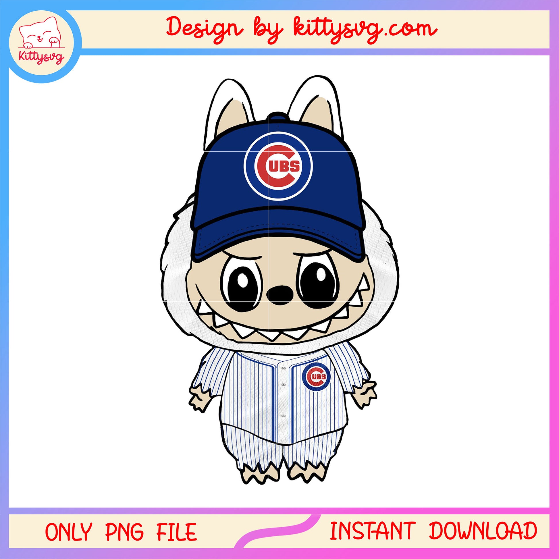 Rugby football chicago cubs labubu doll clothes png, chicago cubs png