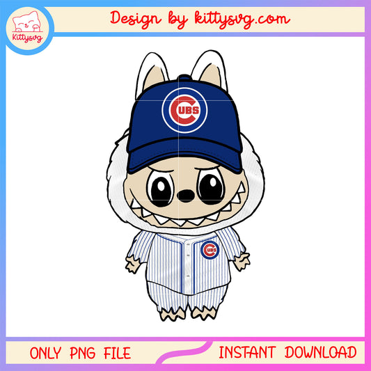 Rugby football chicago cubs labubu doll clothes png, chicago cubs png