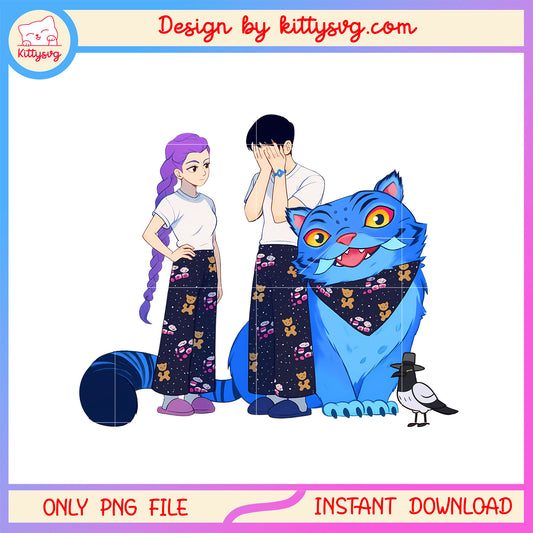 Rumi and jinu couple design png, hunters derpy png, huntrix png