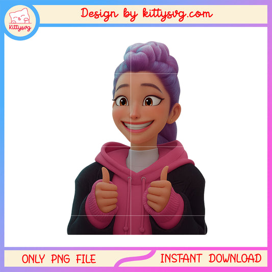 Rumi character nice design png, rumi kpop hunters png, huntrix movie png