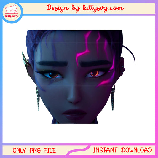 Rumi hunter face design png, rumi hunter form png