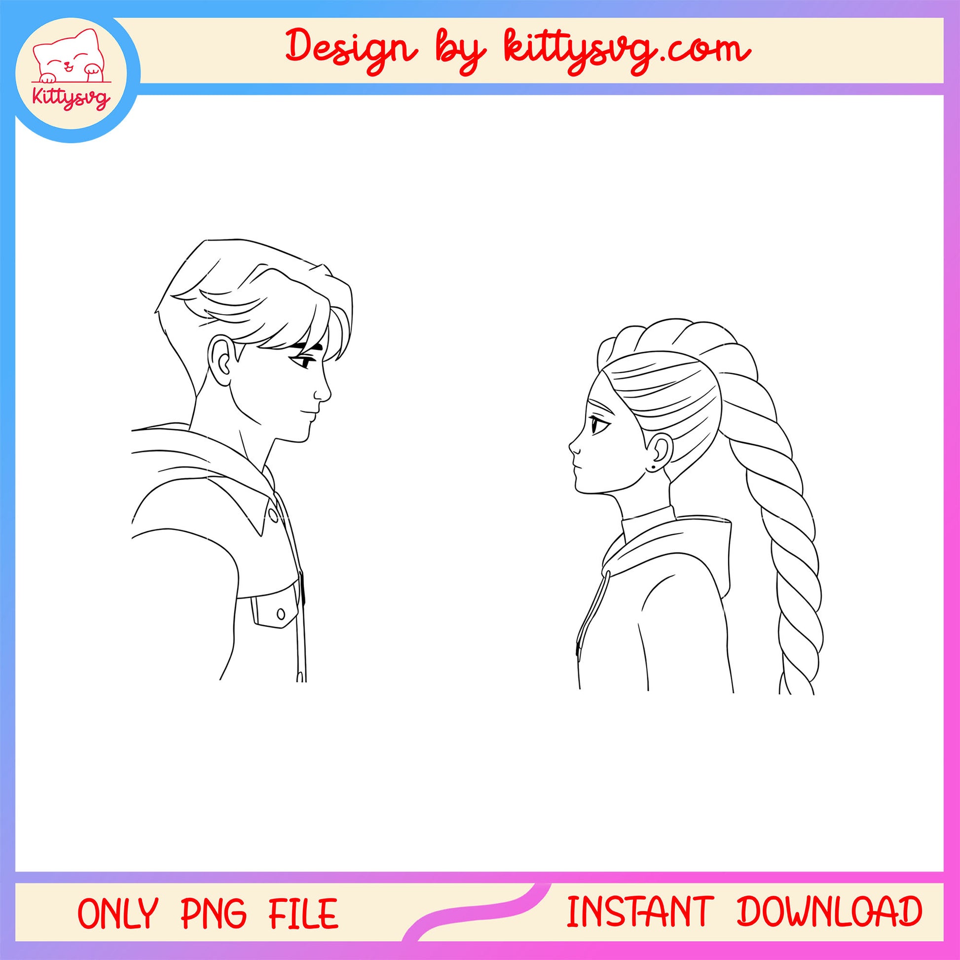 Rumi huntrix and jinu saja boys png, anime couple png