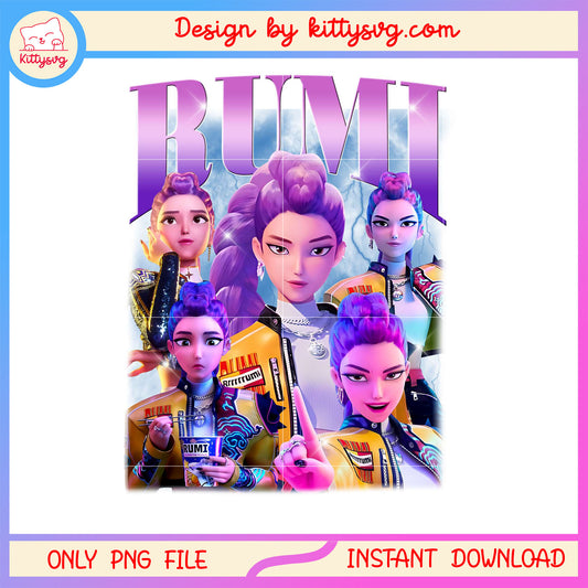 Rumi huntrix demon hunter design png, huntrix rumi member png