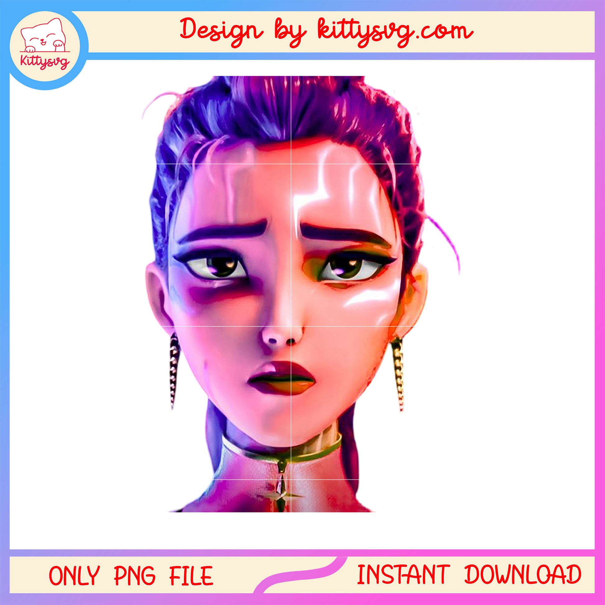 Rumi huntrix face png, kpop demon hunters form png