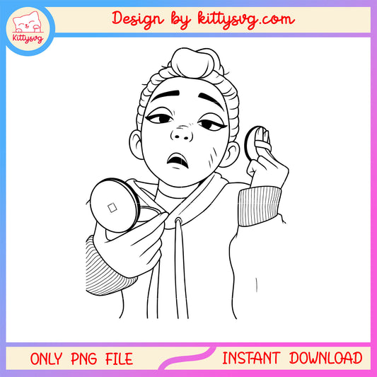 Rumi huntrix make up outline png, rumi kpop demon hunters png