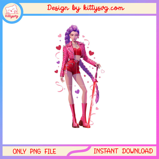 Rumi is the main character valentine png,  kpop demon hunters png