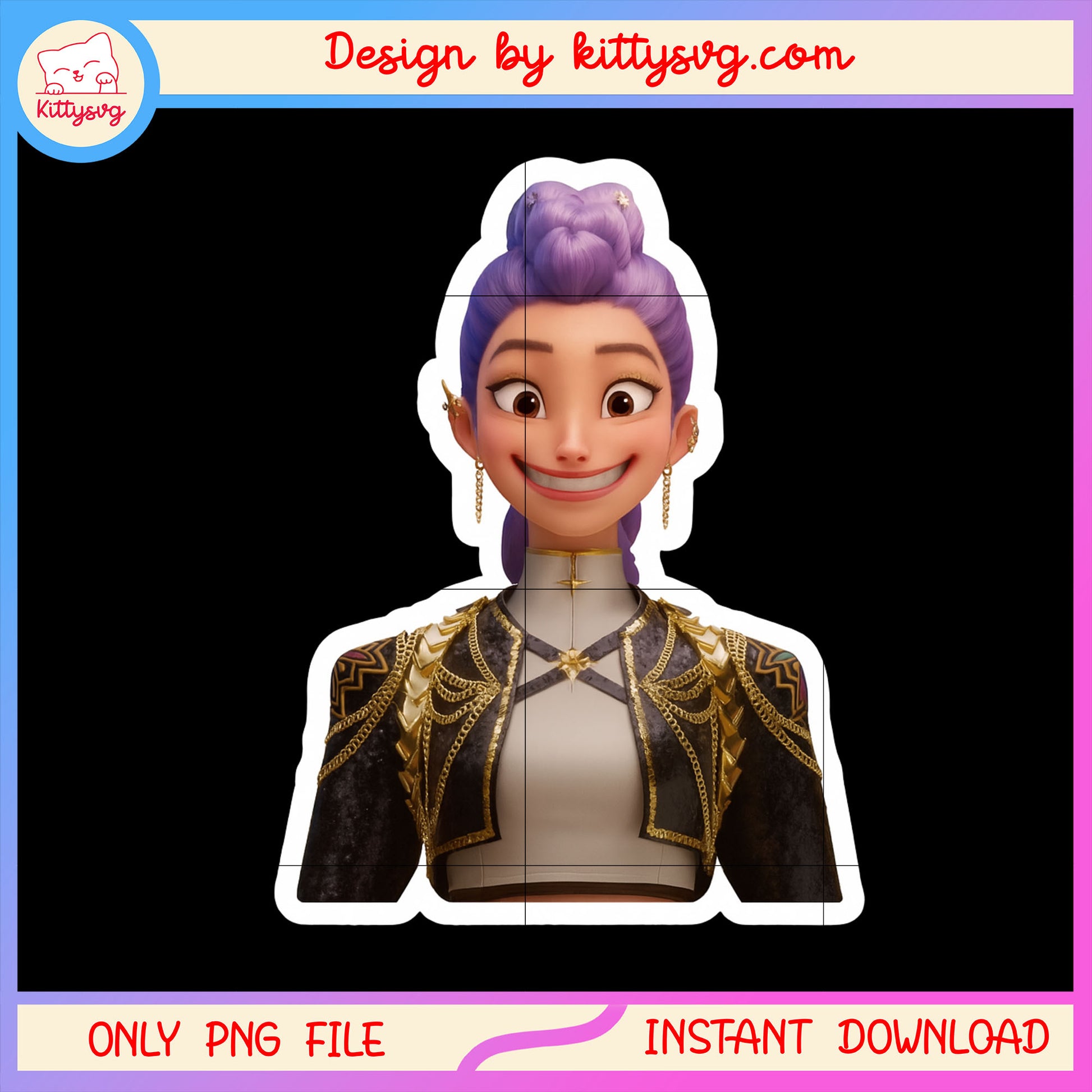 Rumi kpop laugh design png, kpop demon hunters png, huntrix movie png