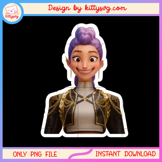 Rumi kpop laugh design png, kpop demon hunters png, huntrix movie png
