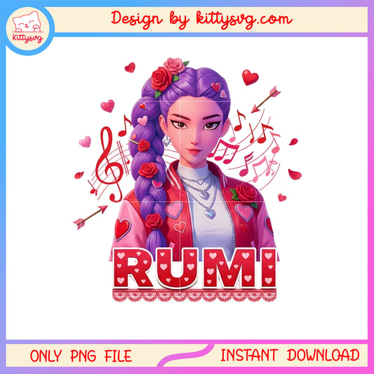 Rumi stylish stage outfit valentine png,  kpop demon hunters png