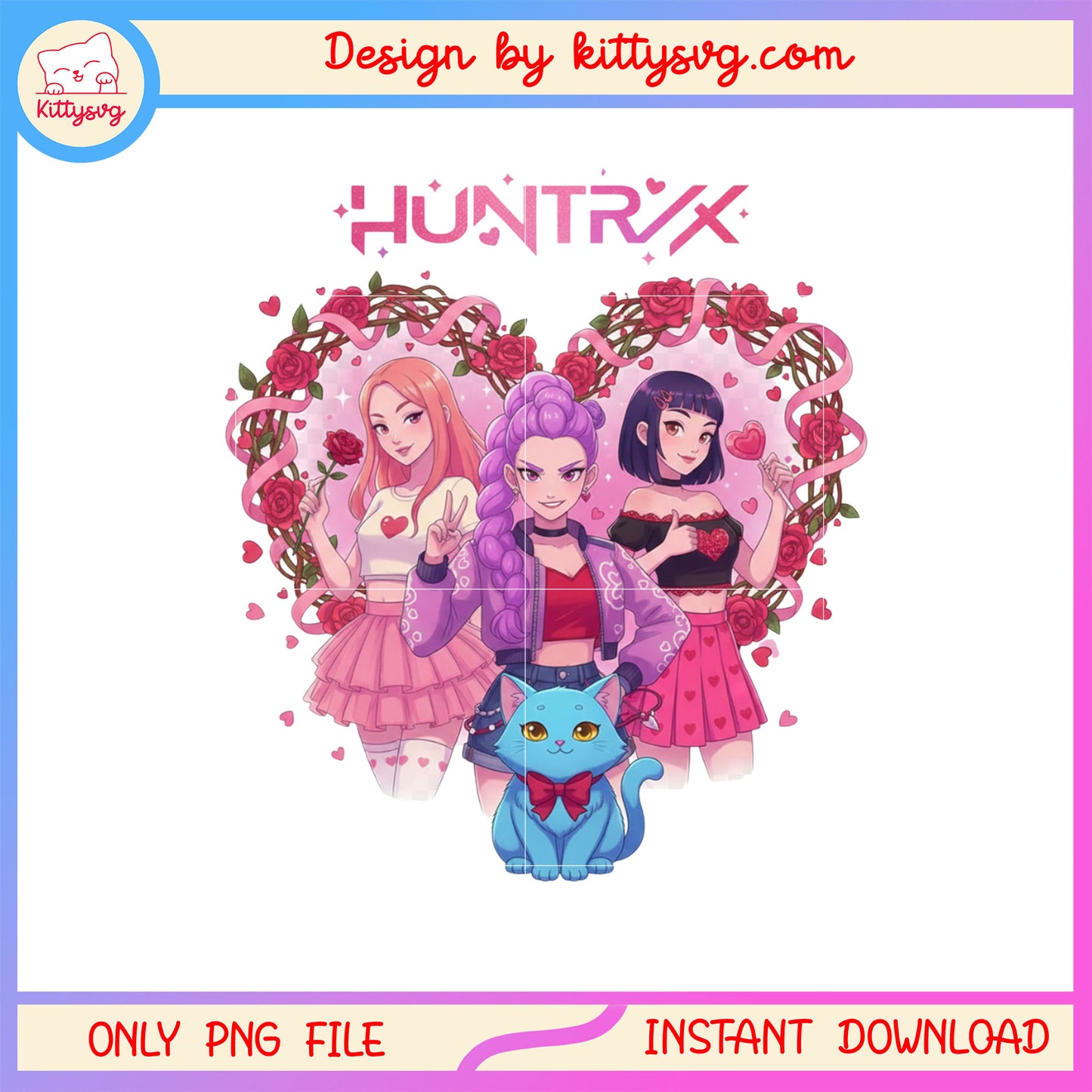 Rumi the dreamer and friends valentine png,  kpop demon hunters png