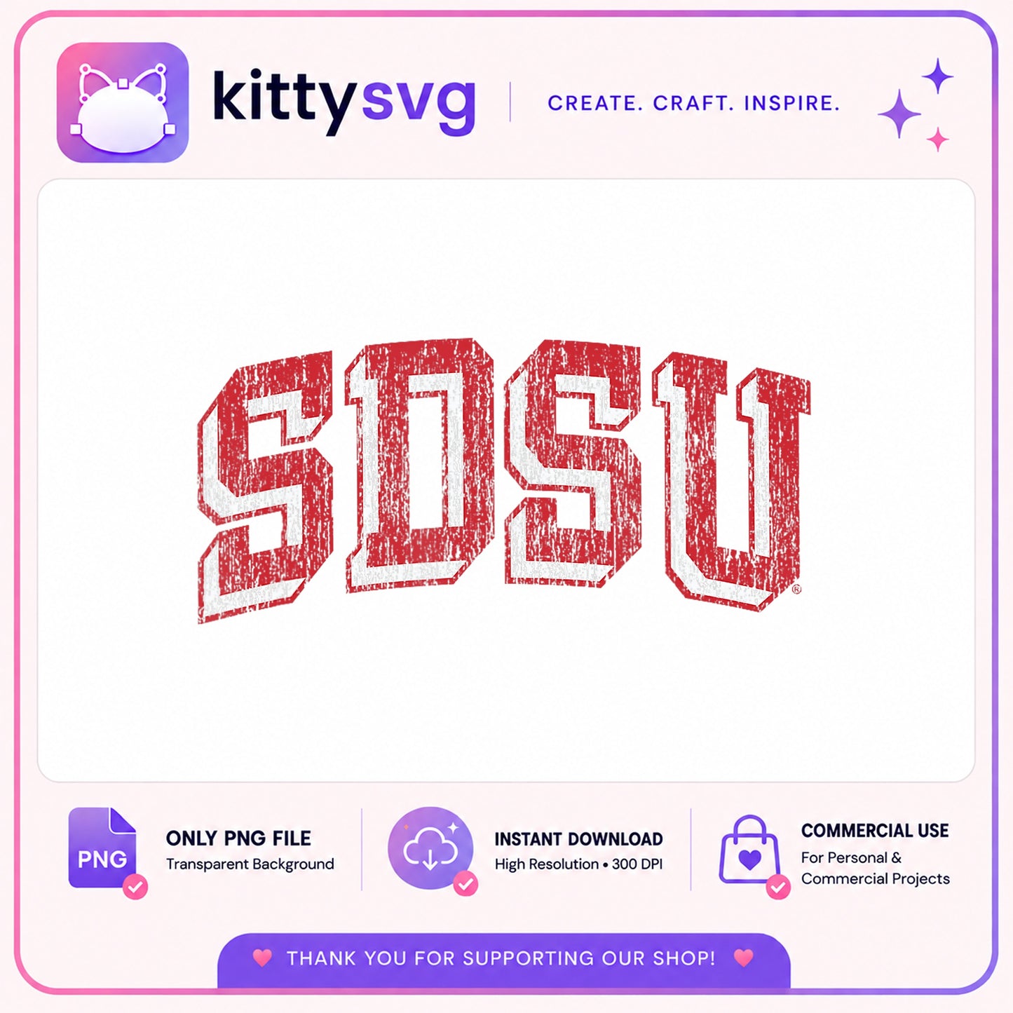 SDSU Distressed PNG, San Diego State University PNG, College PNG