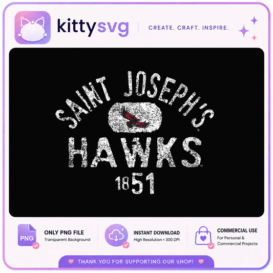 Saint Josephs Hawks PNG, Vintage College Mascot PNG, Sports PNG