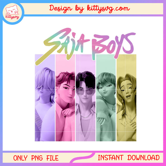 Saja boys cartoon kpop demon colorful png, kpop demon hunters png