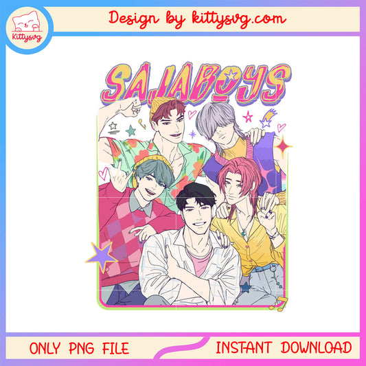 Saja boys characters team design png, saja boys png, group of kpop png
