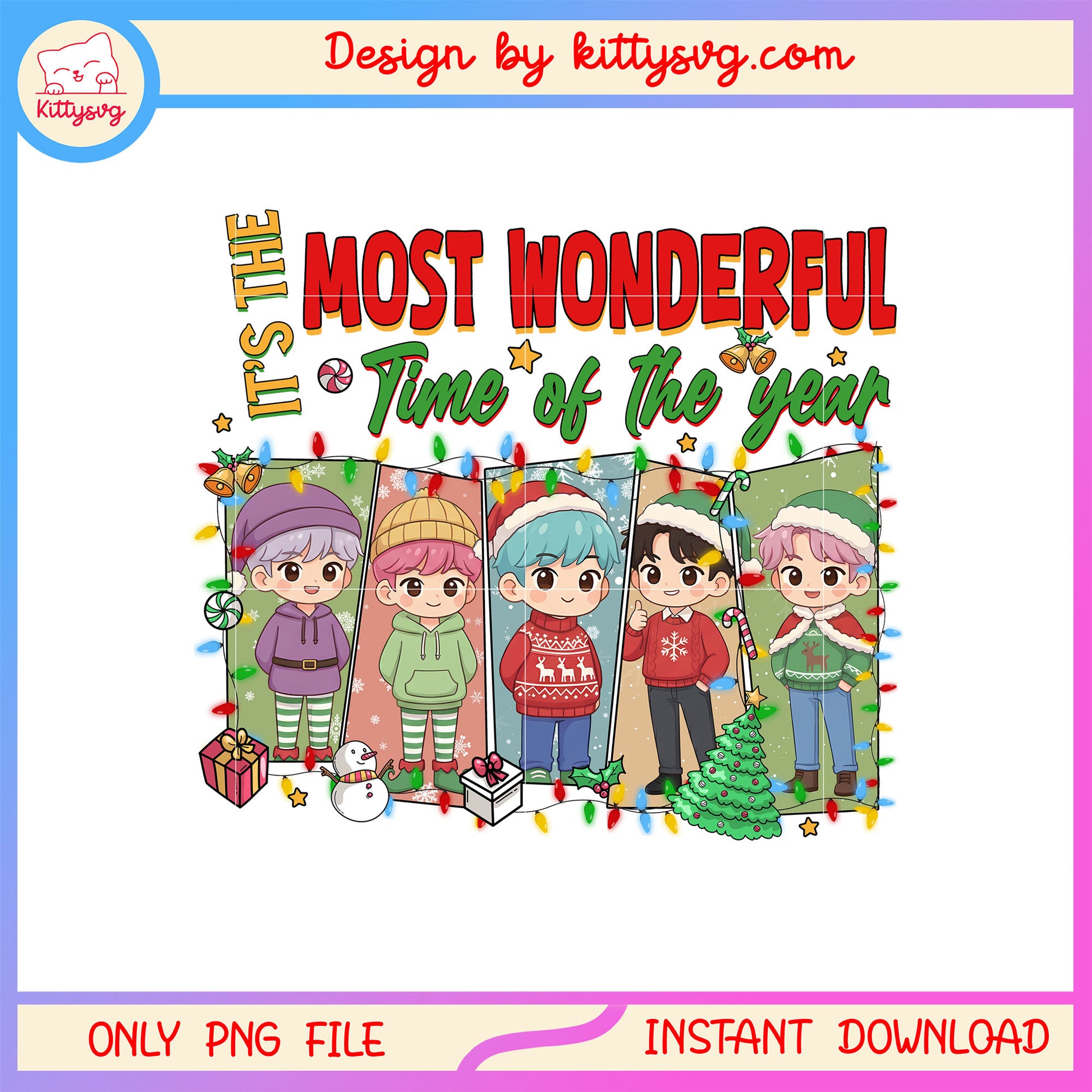 Saja boys christmas most wonderful time png, christmas quote png