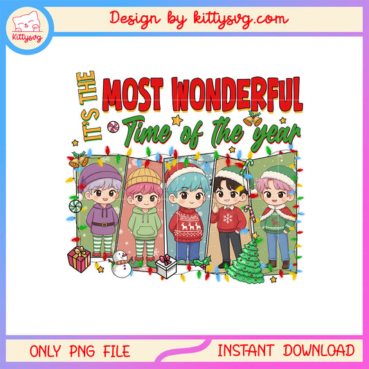 Saja boys christmas most wonderful time png, christmas quote png