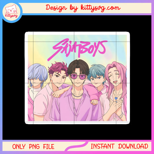 Saja boys fanart sticker design png, kpop demon hunters fanart png