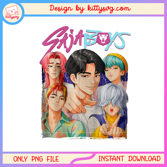 Saja boys group of kpop design png, kpop demon hunters png