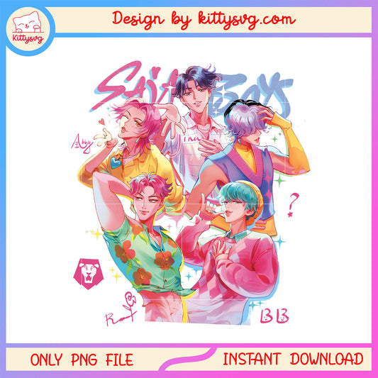 Saja boys group pink design png, saja boys png, hunters movie png