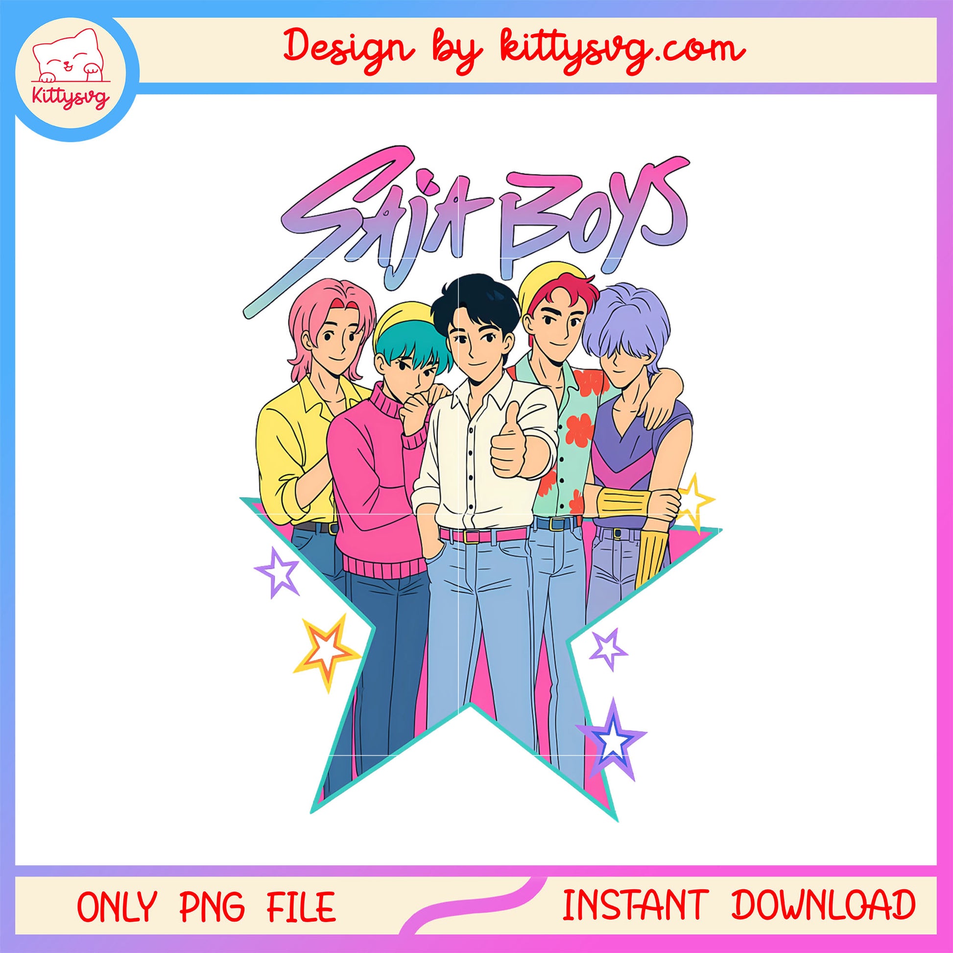 Saja boys group star design png, saja boys png, huntrix movie png