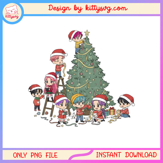 Saja boys huntrix kpop christmas tree png, huntrix saja boys png