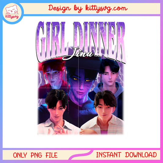Saja boys jinu girl dinner design png, saja boys boy band png