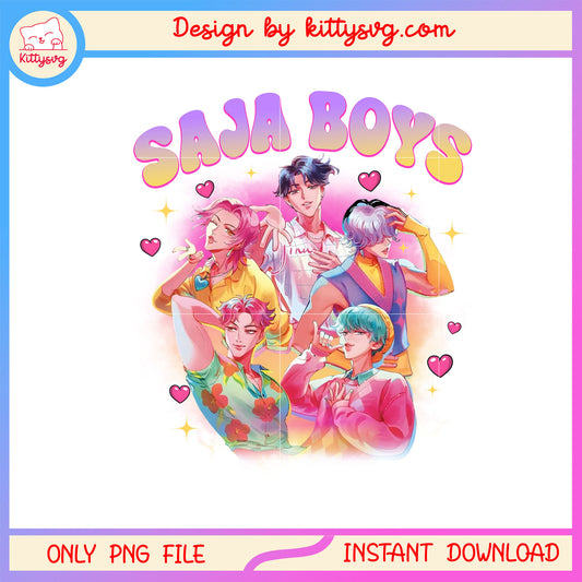 Saja boys kpop anime design png, kpop demon hunters saja boys png