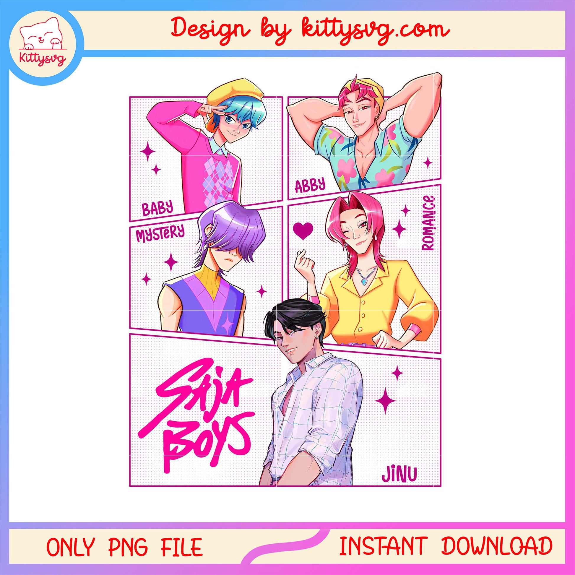 Saja boys kpop boy band members design png, kpop group png