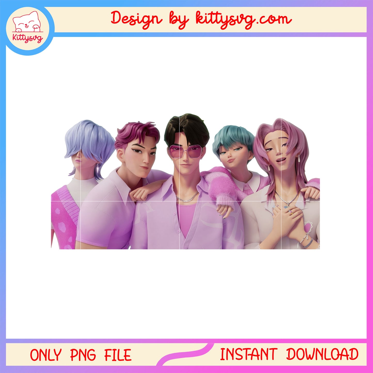 Saja boys kpop boy band members png, kpop demon png