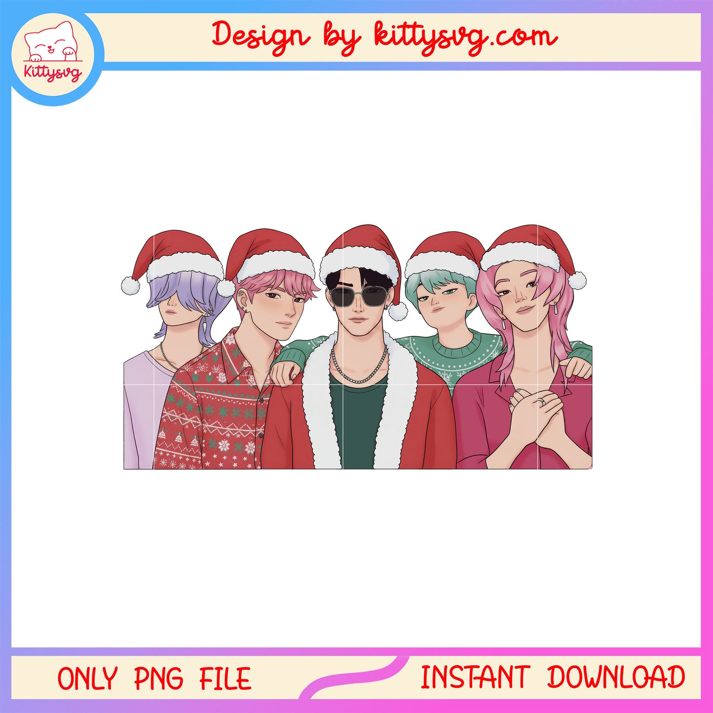 Saja boys kpop christmas graphic png, kpop demon hunters boys png