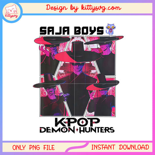 Saja boys kpop demon hunters design png, saja boys png