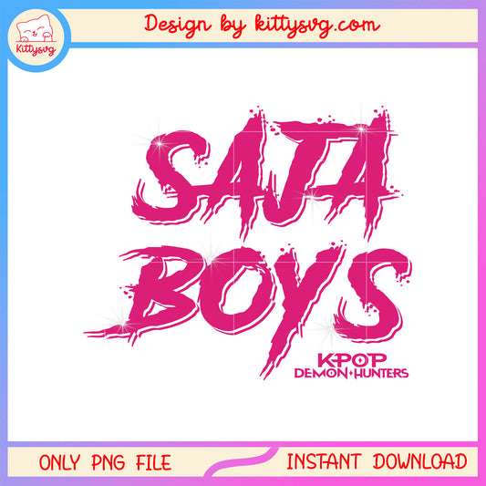 Saja boys kpop demon hunters font design png, kpop demon png