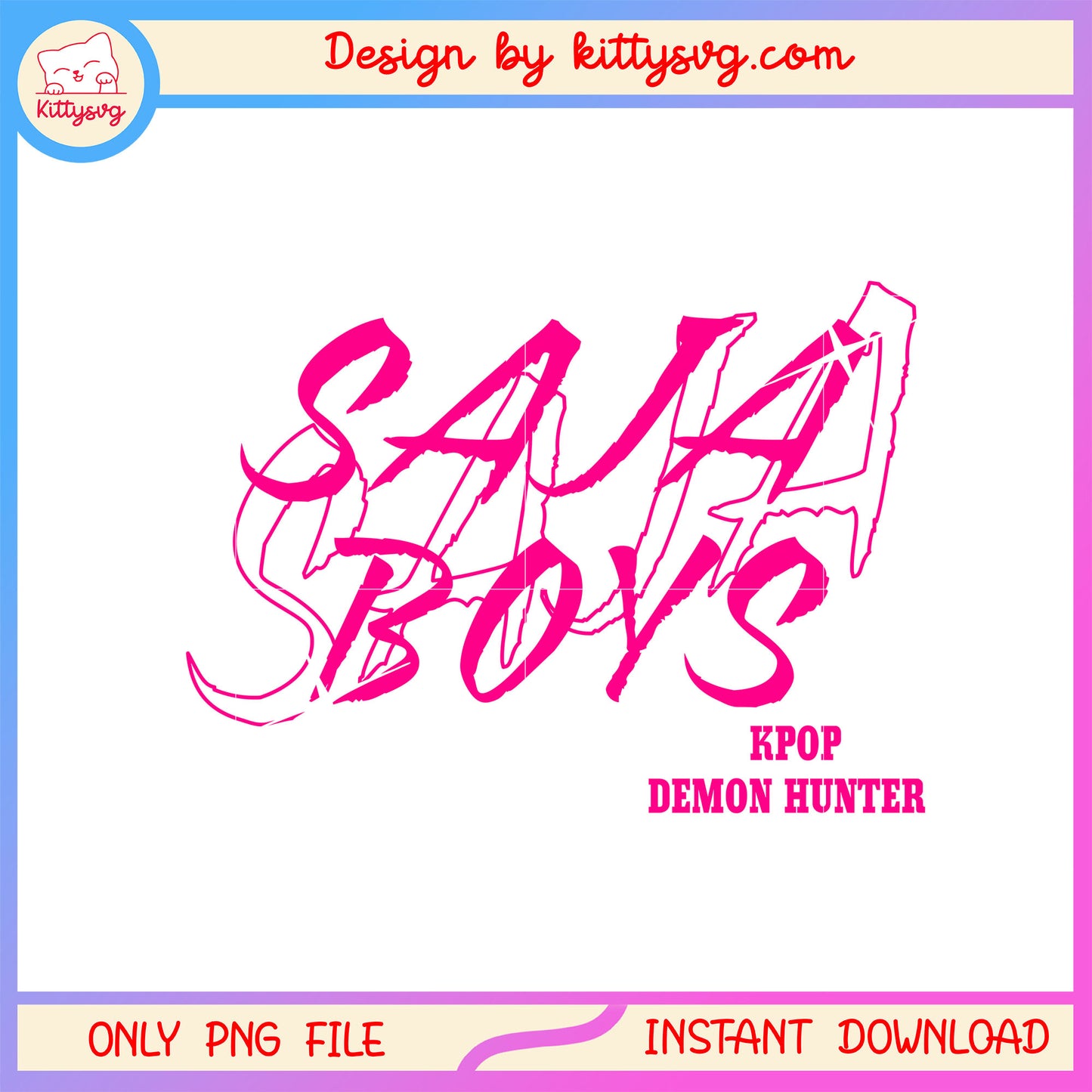 Saja boys kpop demon hunters font design png, saja boys group png